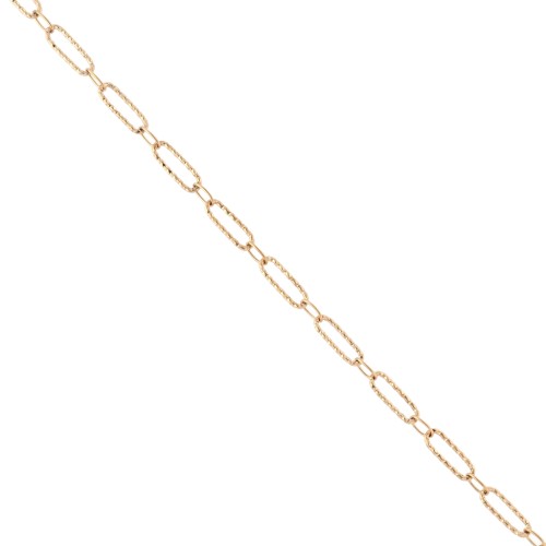 Cadena de malla ovalada alternada (1x1) texturizada de 4 mm de acero inoxidable 304 Dorado x50cm