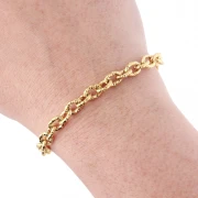 Forçat cadena de malla texturizada 6 mm - Acero inoxidable 304 Dorado x50cm