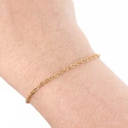 Forçat cadena de malla de 2 mm - 316L Oro de acero inoxidable x50cm