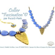 Cuenta de vidrio corazón 16x15 mm - Azul cielo opaco x1