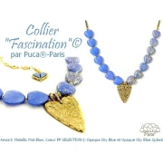 Cuenta de vidrio corazón 16x15 mm - Azul cielo opaco AB x1