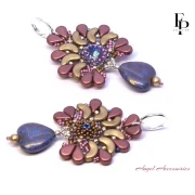 Cuenta corazón de vidrio 16x15 mm - Azul cielo opaco Bronce x1