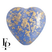 Sky Blue - Cuenta corazón de vidrio 16x15 mm - Azul cielo opaco Salpicadura de oro x1 Cuenta corazón de vidrio 16x15 mm - Azul cielo opaco Salpicadura de oro x1