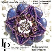 Cuenta corazón de vidrio 16x15 mm - Azul cielo opaco Salpicadura de oro x1