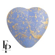 Cuenta corazón de vidrio 16x15 mm - Azul cielo opaco Salpicadura de oro Mate x1