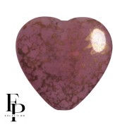 Cuenta de vidrio corazón 16x15 mm - Bronce rosa opaco x1