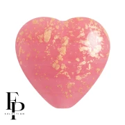 Cuenta corazón de vidrio 16x15 mm - Salpicadura de oro rosa opaco x1