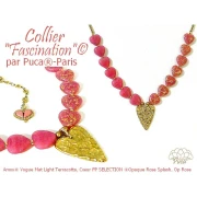 Cuenta corazón de vidrio 16x15 mm - Salpicadura de oro rosa opaco x1