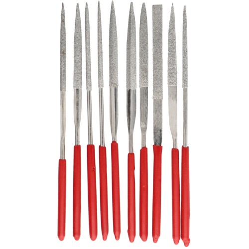 Juego de 10 limas de aguja con punta de diamante de 14 cm - herramientas para joyería x1