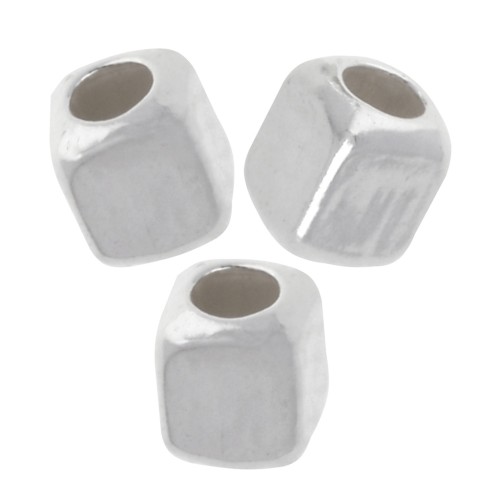 Cuentas cúbicas 2 mm - Plata 925 x10