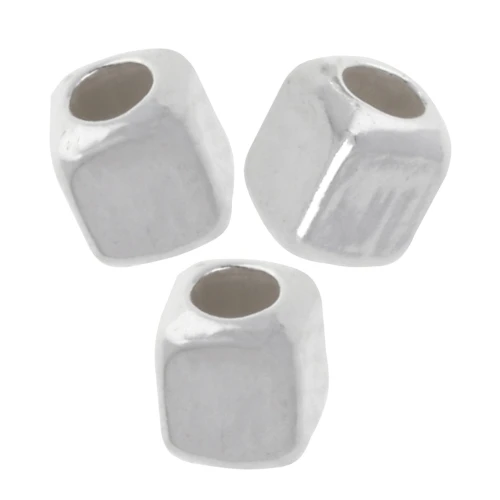 Cuentas cúbicas 2 mm - Plata 925 x10