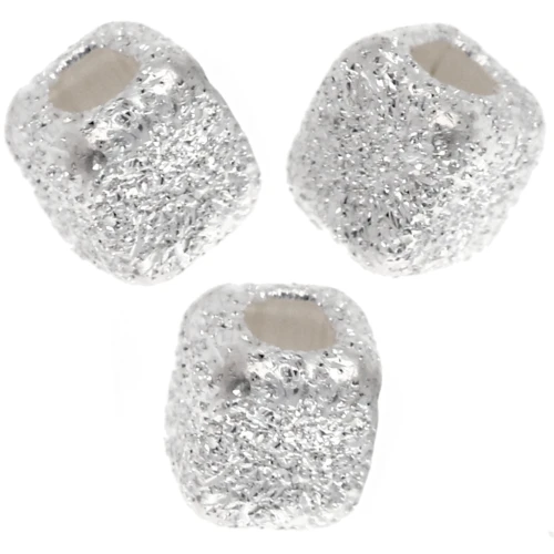Cuentas cúbicas diamante 3 mm - Plata 925 x10