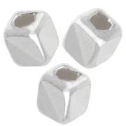 Cuentas cubo espejo 3 mm - Plata 925 x10