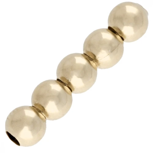 Cuentas redondas de 3 mm con agujeros grandes - Gold filled light (oro laminado) x10