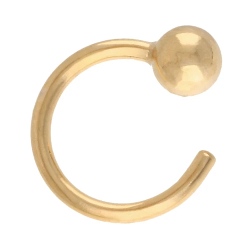 Pendientes de aro de bola de 8 mm con baño de oro (oro laminado) x1