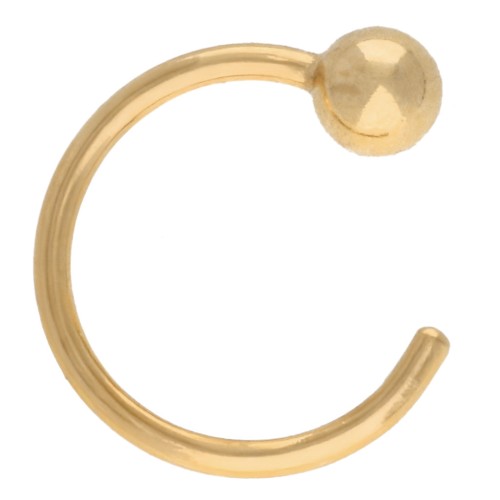 Pendientes de aro de bola de 10 mm con baño de oro (oro laminado) x1