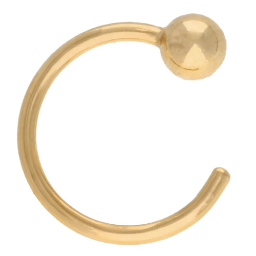 Pendientes de aro de bola de 10 mm con baño de oro (oro laminado) x1