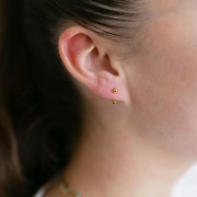 Pendientes de aro de bola de 10 mm con baño de oro (oro laminado) x1