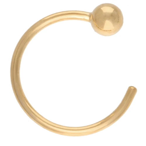 Pendientes de aro con bola de oro laminado 12 mm x1