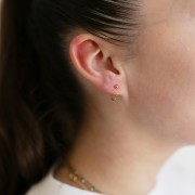 Pendientes de aro con bola de oro laminado 12 mm x1