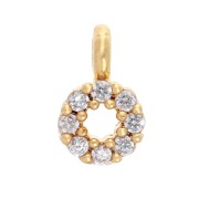 Mini Dije Redondo con Óxido de Circonio de 4 mm - Dorado - Cristal x1|raw }}