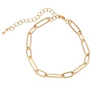 Pulsera malla rectangular alternada con malla ovalada (1x1) - Dorado con oro fino x16,5cm|raw }}