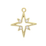 Dije Estrella del Norte con óxidos de circonio - 16x14 mm - Dorado con oro fino x1|raw }}