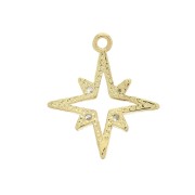 Dije Estrella del Norte con óxidos de circonio - 16x14 mm - Dorado con oro fino x1