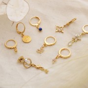 Dije Estrella del Norte con óxidos de circonio - 16x14 mm - Dorado con oro fino x1