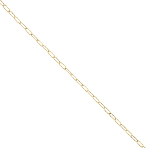 Cadena rectangular estriada de fantasía de 2,5 mm - Dorado con oro fino x50 cm