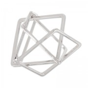 Entrepieza 3D cuadrados entrelazados 24 mm rodiado x1