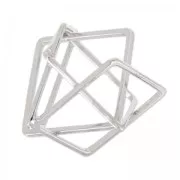 Entrepieza 3D cuadrados entrelazados 24 mm rodiado x1