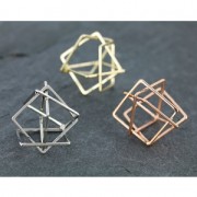 Entrepieza 3D cuadrados entrelazados 24 mm rodiado x1