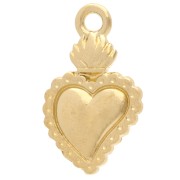 Ex-voto colgante corazón 22x13 mm - Dorado con oro fino x1|raw }}