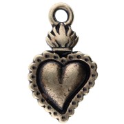 Ex-voto colgante corazón 22x13 mm - Bronce x1