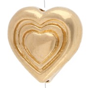 Oro de 24 Quilates - Cuenta corazón 8 mm - Dorado con oro fino x1 Cuenta corazón 8 mm - Dorado con oro fino x1