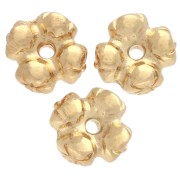 Oro de 24 Quilates - Cuenta rondelle flor 6 mm - Dorado con oro fino x5 Cuenta rondelle flor 6 mm - Dorado con oro fino x5