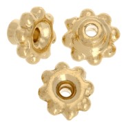 Cuenta rondelle flor 5 mm - Cuenta alineador - Dorado con oro fino x5