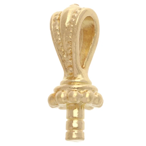 Cierre de colgante 17x7 mm para perlas semiperforadas - Dorado con oro fino x1