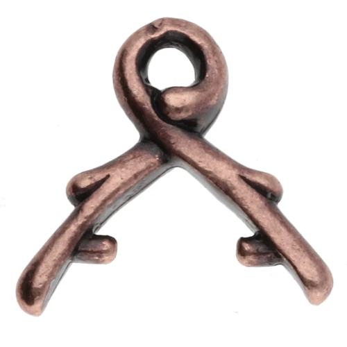 Pinza colgante 10 mm - Cobre envejecido x1