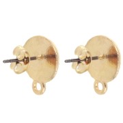 Ganchos pendientes étnicos redondos irregulares 12 mm - Dorado x2