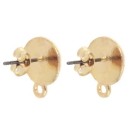 Ganchos pendientes étnicos redondos irregulares 12 mm - Dorado x2