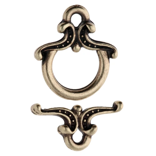 Cierre arabesco trabajado en T 13x12 mm - Bronce x1