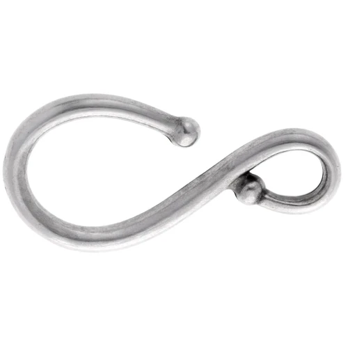 Cierre gancho 32x16 mm - Chapado plateado fino envejecido x1