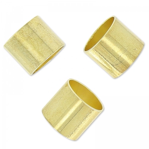 Tubos cuenta pasante para cordones 6 mm light gold HQ x5