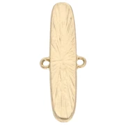 Separador oval 11x28 mm con resina epoxi - Oro - Marrón jaspeado - Nácar x1