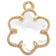 Colgante flor de cristal 16x13 mm - Oro - Cristal x1|raw }}