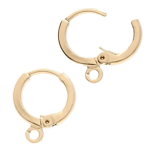 Pendientes pendientes de aro 11mm - Dorado x2