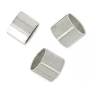 Tubos cuenta pasante para cordones 4 mm rodiado x8