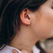 Pendientes de aro martillados 12 mm - Del hilo 2,5 mm - Acero inoxidable 316L y 201 x2